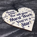 Colleague THANK YOU Gifts Wooden Heart Plaque Employee Teacher 