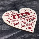 FUNNY Anniversary Valentines Gift For Him Wooden Heart Gift