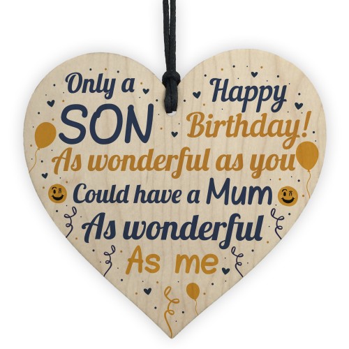 FUNNY Birthday Gift For Son Heart Son Birthday Card Keepsake