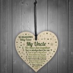 10 Reasons Why I Love My Uncle Wood Heart Sign Uncle Birthday