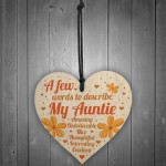 Auntie Gifts Auntie Birthday Card Gift Heart Plaque Mothers Day