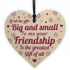BEST FRIEND Gift Wooden Heart Friendship Plaque Birthday Gift