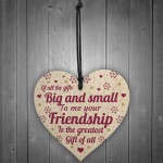 BEST FRIEND Gift Wooden Heart Friendship Plaque Birthday Gift