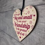 BEST FRIEND Gift Wooden Heart Friendship Plaque Birthday Gift