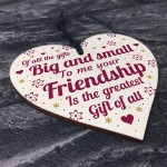 BEST FRIEND Gift Wooden Heart Friendship Plaque Birthday Gift