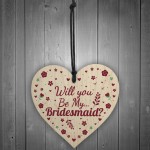 Will You Be My Bridesmaid Wood Heart Wedding Asking Friendship