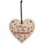 Will You Be My Bridesmaid Wood Heart Wedding Asking Friendship