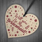 Will You Be My Bridesmaid Wood Heart Wedding Asking Friendship