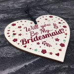 Will You Be My Bridesmaid Wood Heart Wedding Asking Friendship