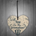 Will You Be My Groomsman Invite Wooden Heart Wedding Invite Gift