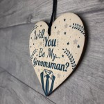 Will You Be My Groomsman Invite Wooden Heart Wedding Invite Gift