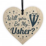 Will You Be My Usher Invite Wood Heart Wedding Invitation Gifts