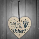 Will You Be My Usher Invite Wood Heart Wedding Invitation Gifts