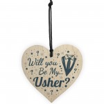 Will You Be My Usher Invite Wood Heart Wedding Invitation Gifts