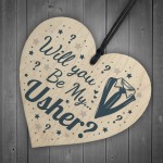 Will You Be My Usher Invite Wood Heart Wedding Invitation Gifts