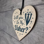 Will You Be My Usher Invite Wood Heart Wedding Invitation Gifts