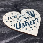 Will You Be My Usher Invite Wood Heart Wedding Invitation Gifts