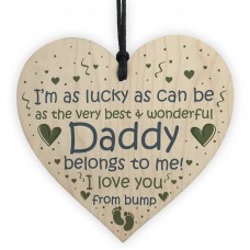 Daddy To Be Gifts Wooden Heart Fathers Day Gift From Bump Gifts