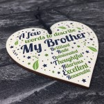 Words To Describe My Brother Wooden Heart Novelty Birthday Gifts