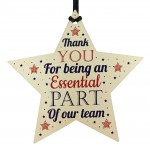 Colleague Employee Thank You Gift Wood Star Award Sign Colleague