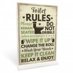 Toilet Sign Shabby Chic Standing Plaque Sign For Toilet Bathroom