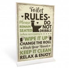 Toilet Sign Shabby Chic Standing Plaque Sign For Toilet Bathroom