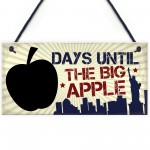 Chalkboard Holiday Countdown Days Until New York Big Apple Sign