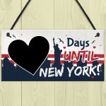 Chalkboard Days Until New York America Holiday Countdown Plaque 