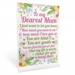 Mother Daughter Gift Standing Plaque Mum Gift Mothers Day Gift