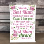 WORLDS BEST MUM Standing Plaque Mothers Day Gift For Mum Gift