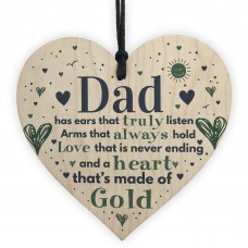 Fathers Day Gift Wooden Heart Gift For Dad Daddy Daugther Gifts 