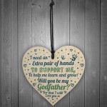 Will You Be My Godfather Wooden Heart Godparent Asking Gifts