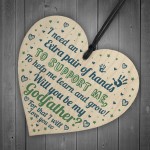 Will You Be My Godfather Wooden Heart Godparent Asking Gifts