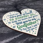 Will You Be My Godfather Wooden Heart Godparent Asking Gifts