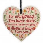 Mothers Day I Love You Wooden Heart Sign Mum Gift From Daughter