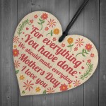 Mothers Day I Love You Wooden Heart Sign Mum Gift From Daughter