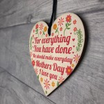 Mothers Day I Love You Wooden Heart Sign Mum Gift From Daughter