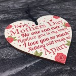Happy Mothers Day Gift For Mum Mummy Wooden Heart Sign Gift