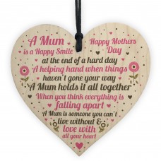 HAPPY Mothers Day Gift For Mum Wooden Heart Gifts For Her