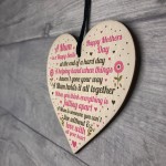 HAPPY Mothers Day Gift For Mum Wooden Heart Gifts For Her
