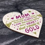 MUM PLAQUE Mothers Day Gift Heart Thank You Gift Love Sign Gift