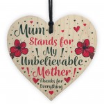 Mum Mother Gifts From Daughter Son Wooden Heart Sign Mothers Day