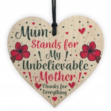 Mum Mother Gifts From Daughter Son Wooden Heart Sign Mothers Day