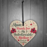 Mum Mother Gifts From Daughter Son Wooden Heart Sign Mothers Day