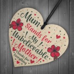 Mum Mother Gifts From Daughter Son Wooden Heart Sign Mothers Day