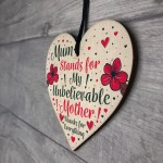 Mum Mother Gifts From Daughter Son Wooden Heart Sign Mothers Day