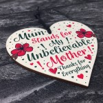 Mum Mother Gifts From Daughter Son Wooden Heart Sign Mothers Day