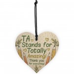 Thank You Gift For Teacher Teaching Assistant Wooden Heart Gifts