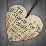 Thank You Gift For Teacher Teaching Assistant Wooden Heart Gifts