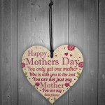 Mothers Day Wooden Heart Plaque Keepsake Mum Mummy Gift From Son